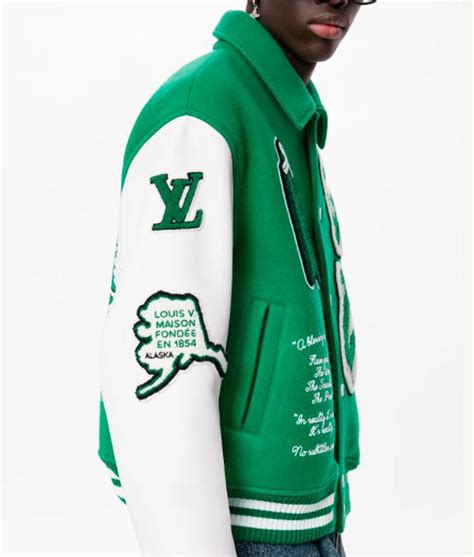 lv baseball jacket green|louis vuitton patch jackets.